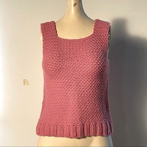 Pink Knit Sleeveless Sweater